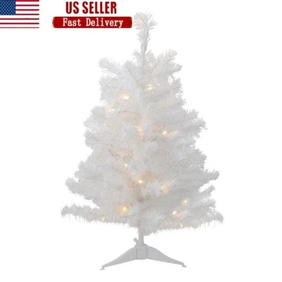 Pre-lit Artificial Christmas Tree LED Indoor Use 30 Bulbs Easy Assembly - Image 1 of 4