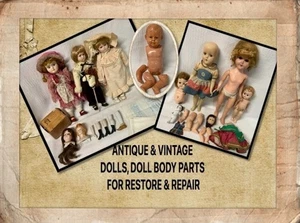 LOT OF ANTIQUE, VINTAGE, REPRODUCTION, DOLL KITS, PARTS, BOOKS FOR RESTORE/PARTS - Picture 1 of 24