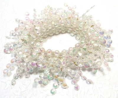 Vintage Beaded Scrunchie Iridescent Hair Tie Accessory 1990s - Image 1 of 4