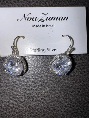 Pendientes colgantes de cristal estampado de plata de ley Noa Zuman nuevos Foto 1 de 4