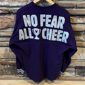 Disney x Spirit Jersey Purple Cheer Long Sleeve Top with Silver Glitter Text - Picture 1 of 7