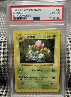 IVYSAUR #30 PSA 10 1999 POKEMON WOTC SHADOWLESS BASE SET  - Image 1 of 3