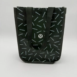 Lululemon Green Reusable Tote Shopping Lunch Snap Small Bag 12 X 9 X 4.25 - Picture 1 of 9