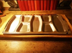 New Old stock beautiful vintage 1960s brushed steel British Serving Tray boxed - Picture 1 of 9