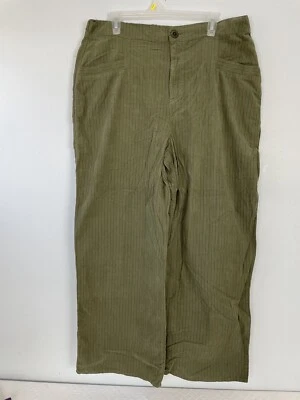 Pantalones de mujer FLAX 100 % algodón cepillado talla grande verde oliva Lagenlook Foto 1 de 4