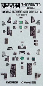 Kits-World 3D1481064 1:48 Full Colour 3D Decals - Grumman F-14A Tomcat (Screens  - Picture 1 of 1