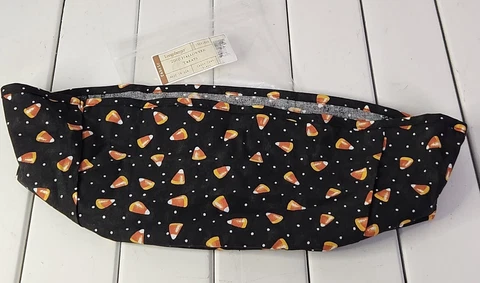 Longaberger 2010 Halloween Treats Basket Candy Corn Black Fabric Liner USA NOS Cover