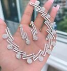 Indian Bollywood Bridal Set Silver Plated Jewelry Earrings Cz Ethnic Ad Necklace