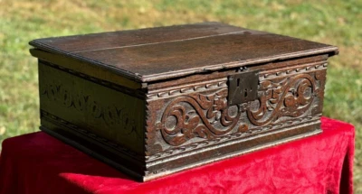 Caja de escritorio de roble Carlos I siglo XVII--Envío gratuito Foto 1 de 4