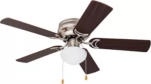 Alvina Traditional 42 Inch Ceiling Fan with Light, LED Flush Mount Ceiling Fan, - Picture 1 of 12