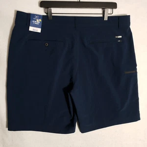 NEW George Hybrid Swim Shorts Mens 40 Navy Blue At the Knee Pockets Drawstrings - Picture 1 of 8