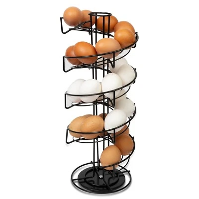 HEFTMAN Spiral Egg Holder Stand Dispenser Kitchen 32 Eggs Helter Skelter Rotate