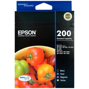 Genuine Epson 200 Standard-Capacity 4 Original Ink Cartridges-Value Pack - Picture 1 of 3