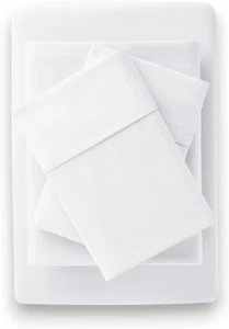 1000 Thread Count Queen 4 Pc White Sheet Set 18 Inch Deep Pocket, Long Staple Co - Picture 1 of 9