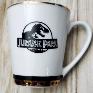 RARE Jurassic Park /Universal City Studios of Hollywood mug, Gold,Black & White! - Picture 1 of 4