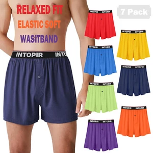 7 PACK Mens Ultra Comfort Underwear Loose Fit Super Soft Boxer Shorts Briefs Fly - Picture 1 of 13