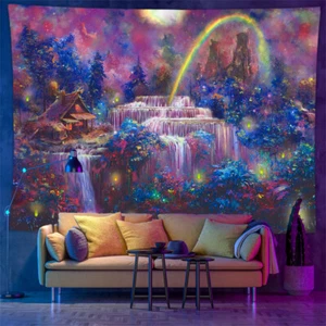 Eye - Catching UV Fluorescent Tapestry Series - Diverse Glowing Landscapes - Picture 1 of 25