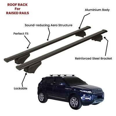 2 Pcs Black Cross Bars for  LAND ROVER RANGE ROVER EVOQUE SUV 2011-2018 - Image 1 of 4