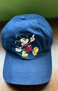 Vitage Disney Mickey Mouse Blue Hat Strapback Embroidered Cap - Picture 1 of 6