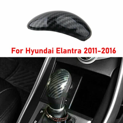 For Hyundai Elantra 2011-2016 Carbon Fiber Interior Gear Shift Knob Cover Trim - Image 1 of 4