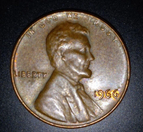 1966 Lincoln Penny Uncertified 1 Cent Coin Brown Doubling L On The Rim Cover