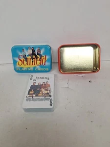 New Seinfeld Playing Cards in Tin Case 52 cards from 2004 Sealed Plastic - Picture 1 of 4