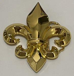 Gold Metal Belt Buckle Fleur De Lis Royal Symbol Logo French Flower - Picture 1 of 3