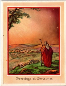 1944 Vintage Weihnachtskarte & gestempelter Umschlag "Grüße zu Weihnachten" gebraucht - Bild 1 von 6