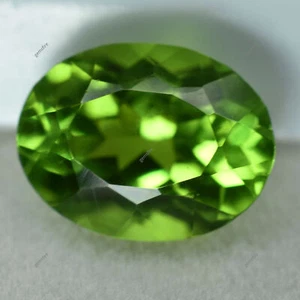 Premium Qualität NATÜRLICHER grüner Peridot OVALER SCHLIFF 9,5 kt ZERTIFIZIERTER Stein Edelstein - Bild 1 von 5