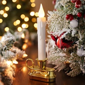 GE StayBright 9.5 Inch Shiny Gold Flickering Window Candle Battery Operated - Picture 1 of 4