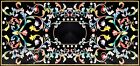 36 x 72 Inches Marble Dining Table Top Multicolor Gemtones Inlay Work Lawn table