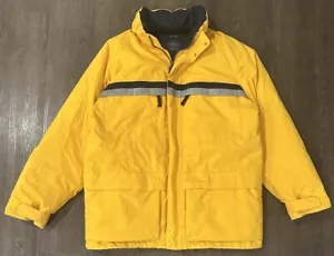 Abrigo acolchado Nautica vintage para hombre XL amarillo plumón vela cálido peso pesado - Imagen 1 de 9