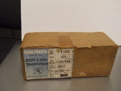 Acme T-81053 POWER TRANSFORMER 1PH 120/240VAC 50/60HZ NOS SEALED BOX - Image 1 of 4