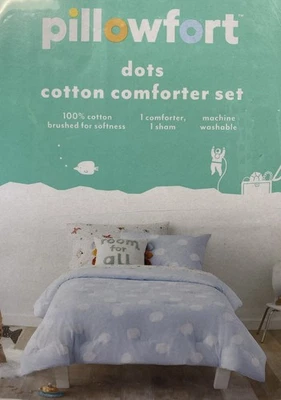 NEW Pillowfort Twin Scatter Dot Kids’ Comforter Set Blue - Image 1 of 4