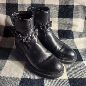 GBG (GUESS) Stiefel Booties schwarz Damen Los Angeles Biker Gothcorp seitlicher Reißverschluss Größe 7,5 M - Bild 1 von 18