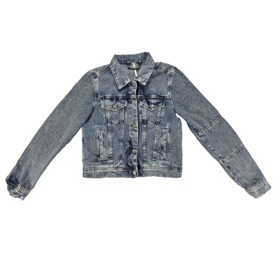 Free People Womens Small Distressed Trucker Jean Jacket - Image 1 of 4
