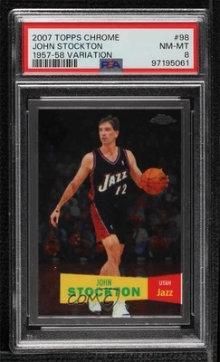 2007-08 Topps Chrome 1957-58 Variations John Stockton #98 PSA 8 HOF - Image 1 of 2