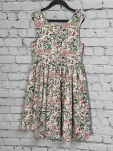 Sears Pink and Green Pleated Sundress for Wedding Guest Size 7/8 - Picture 1 of 8