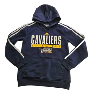 Felpa con cappuccio Cleveland Cavaliers Youth S blu navy NBA foderata in pile Adidas - Foto 1 di 6