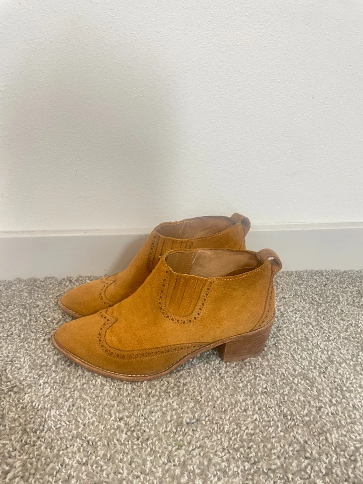 Madewell Botines Grayson Botines Gamuza Boho Chelsea Western Mujeres 8.5 Tostado Foto 1 de 4