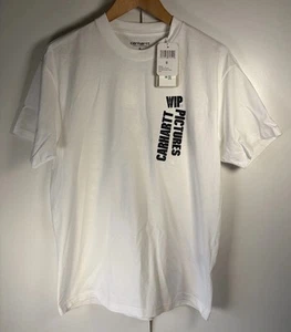 Carhartt T Shirt Mens Small White WIP Pictures Graphic Print Front Back NWT - Picture 1 of 10