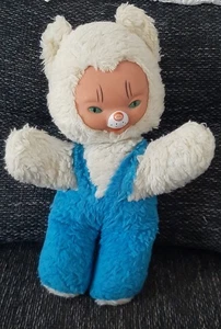 DDR Puppe Plüschtier Teddy ❤Gummigesicht❤Retro Vintage Rarität - Bild 1 von 4