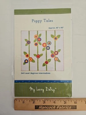 My Lazy Daisy PIGGY TALES Applique Wall Quilt Pattern 40"x40" Beg / Intermediate - Image 1 of 4