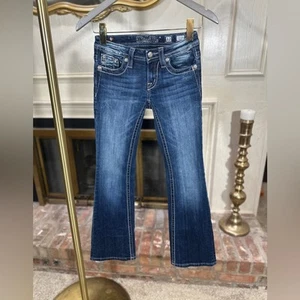 Miss Me Girls Bootcut Jeans Size 12 Glam Western Bling Rhinestone Denim - Picture 1 of 14