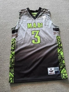 YOUTH BOYS Sleeveless Jersey size Medium M Made in USA Imperical Point "MAD!" - Picture 1 of 5