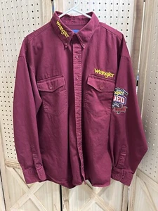 Wrangler Hombre Años 90 Vaquero Occidental Botón Delantero Rodeo "Sin Agallas Sin Gloria" XL - Imagen 1 de 7