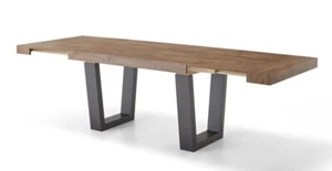 Modern Extendable Wooden Dining Table Wood Effect And Anthracite CIC-600 - Picture 1 of 6