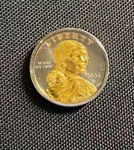 2006 D Sacagawea Platinum & Gold Highlighted $1 Coin - Picture 1 of 5