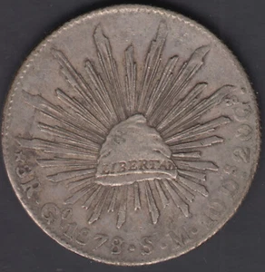 MONEDA 8 REALES MEXICO 1878 GUANAJUATO Gº SM - PLATA - Imagen 1 de 2