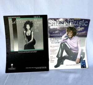 Lot Of Two Whitney Houston Sheet Music Magazine & Didn't We Almost Have It All - Picture 1 of 8